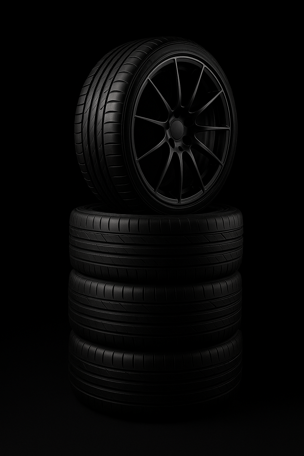 Equipe profissional instalando pneus